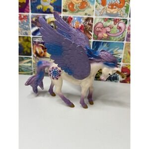 Animal Quest Pegasus Unicorn Figure 6" Purple Blue Wings Fantasy Toy